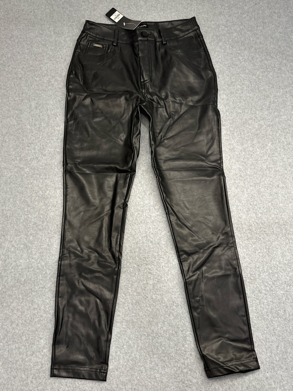 bebe Black Faux Leather Skinny Jeans
